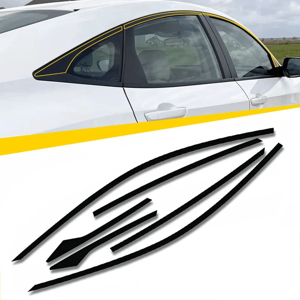 Chrome Delete Blackout Window Trim For Honda Accord Sedan Black 9