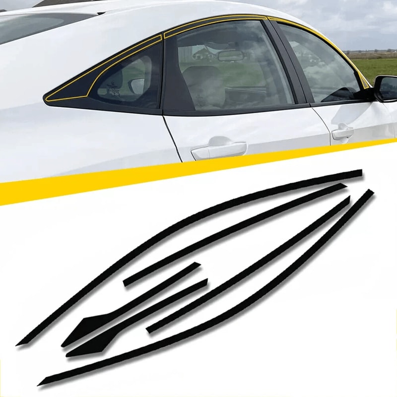 Chrome Delete Blackout Window Trim For Honda Accord Sedan Black 9