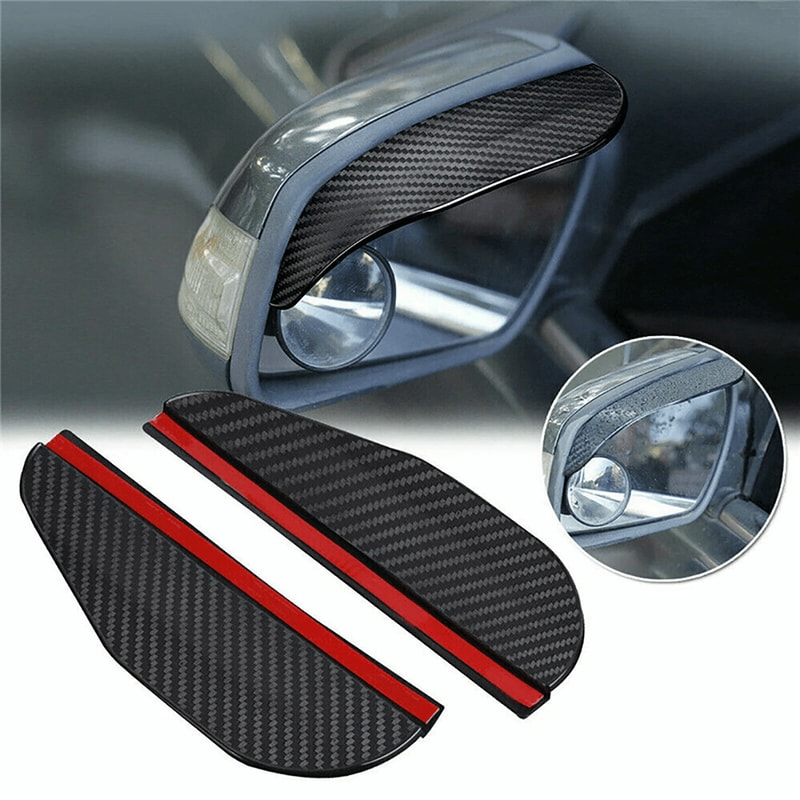 Carbon Fiber Rear View Mirror Rain Guard Eyebrow Visor 7