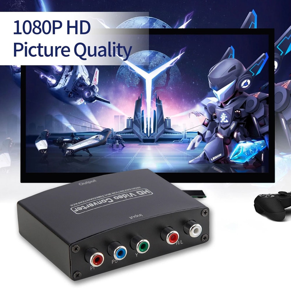 HDMI Converter Adapter YPbPR Component Video Stereo Audio To HDMI For PS3 Xbox DVD 8