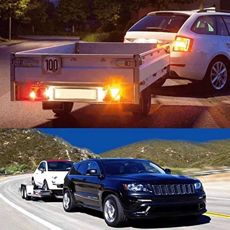 7 Way Round To Pins Flat Trailer Wiring Plug Adapter For Truck RV Tow Hitch 2