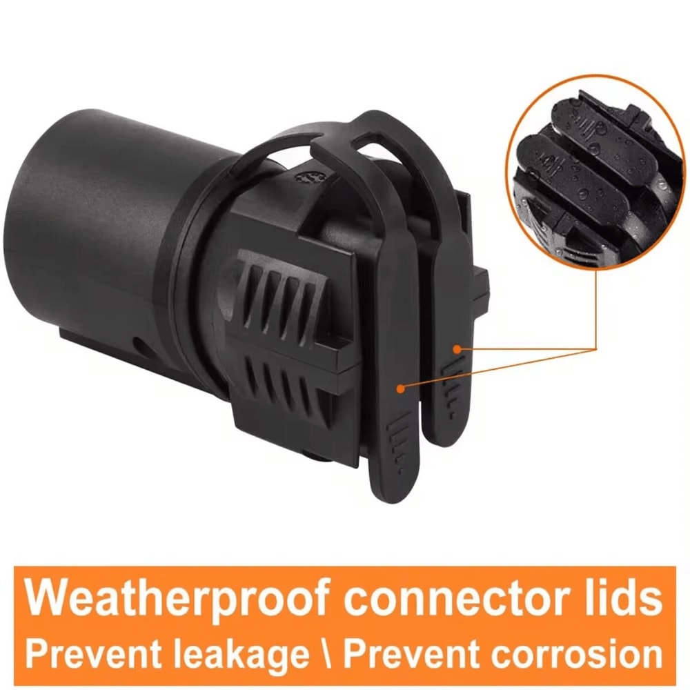 7 Way Round To Pins Flat Trailer Wiring Plug Adapter For Truck RV Tow Hitch 6