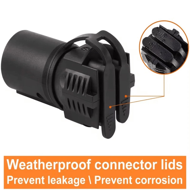 7 Way Round To Pins Flat Trailer Wiring Plug Adapter For Truck RV Tow Hitch 6