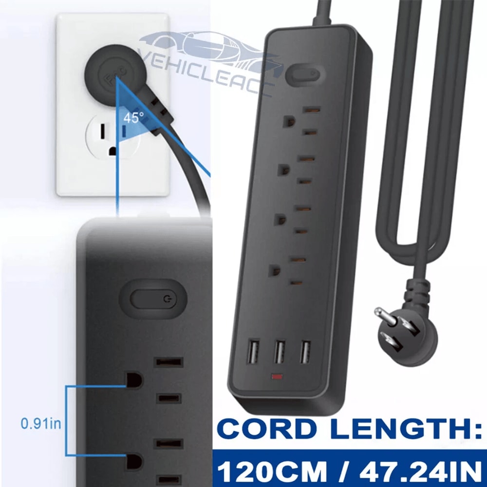 Wall Mountable Surge Protector Power Strip With 3 USB Ports 4 Outlets Ideal For Home Office Use 4