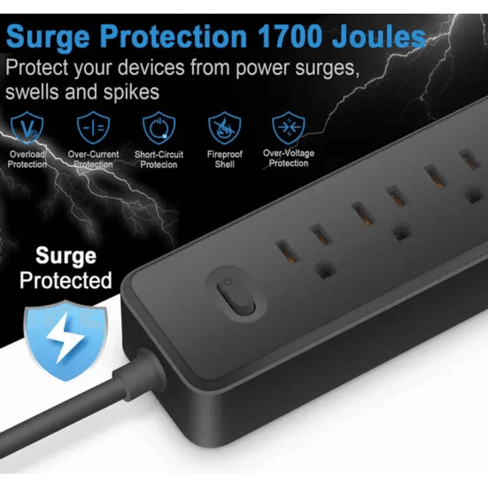 Wall Mountable Surge Protector Power Strip With 3 USB Ports 4 Outlets Ideal For Home Office Use 6