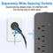 Wall Mountable Surge Protector Power Strip With 8 Outlets And 4 USB Ports 4