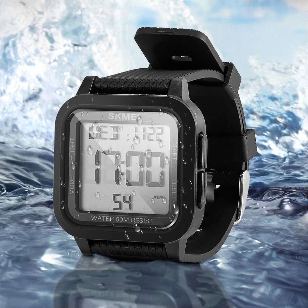 Waterproof Digital Military Sports Watch For Men LED Tactical Wristwatch With Backlight 2