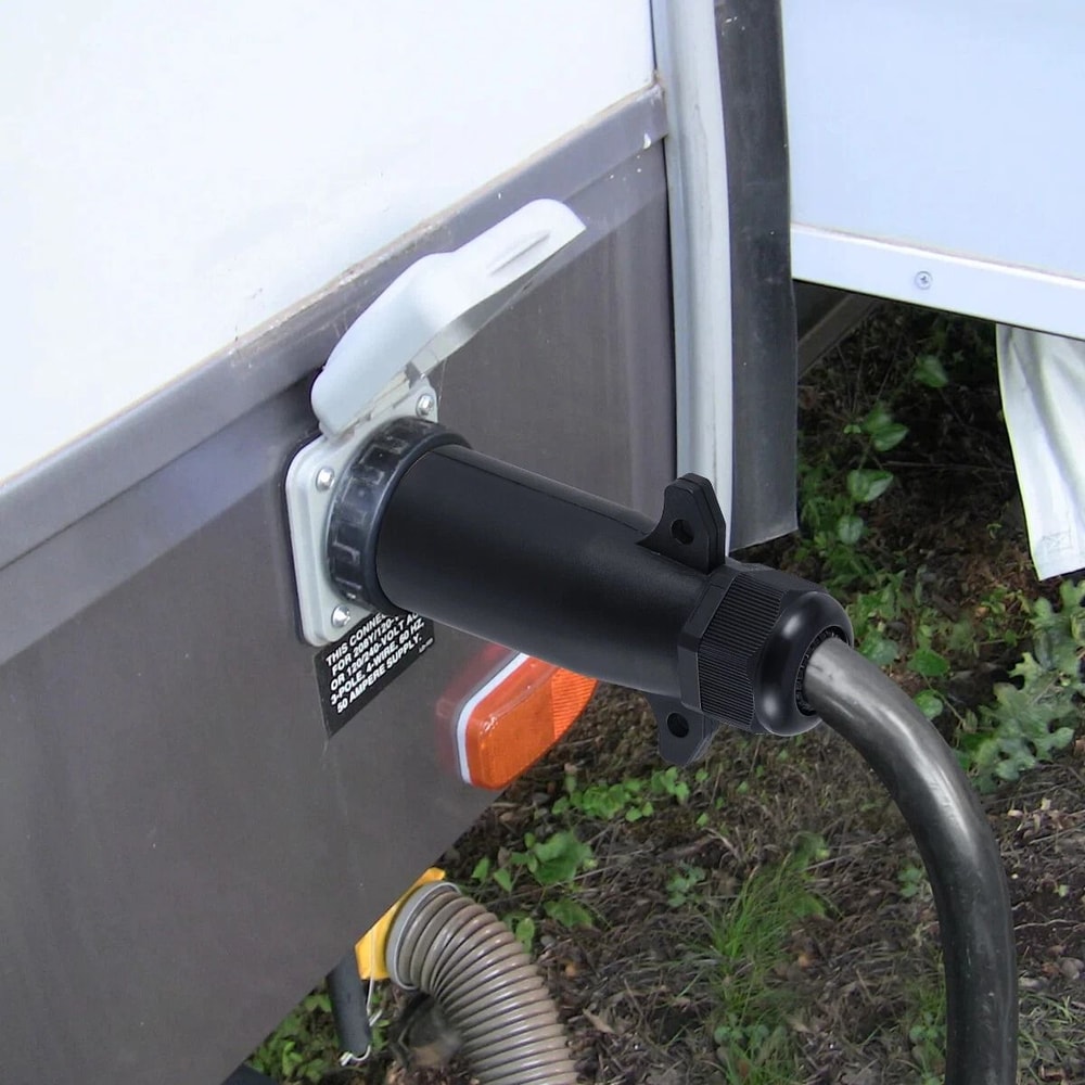 RV Style 7 Pin Trailer Wiring Adapter Plug 7 Way Blade Trailer Connector For Easy Towing Compatibil 0