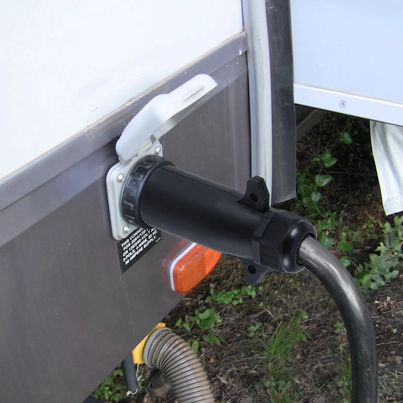 RV Style 7 Pin Trailer Wiring Adapter Plug 7 Way Blade Trailer Connector For Easy Towing Compatibil 0