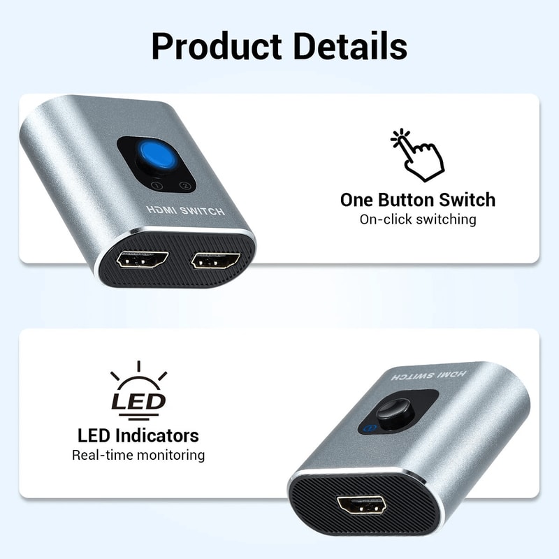 4K HDMI 20 Bi Directional Switch Splitter 2 In 1 Out 2