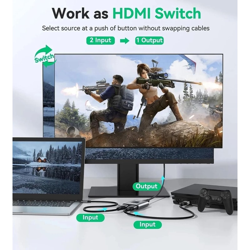 4K HDMI 20 Bi Directional Switch Splitter 2 In 1 Out 7