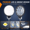 Round LED Work Lights For Trucks Off Road Tractors And ATVs 9