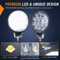Round LED Work Lights For Trucks Off Road Tractors And ATVs 9