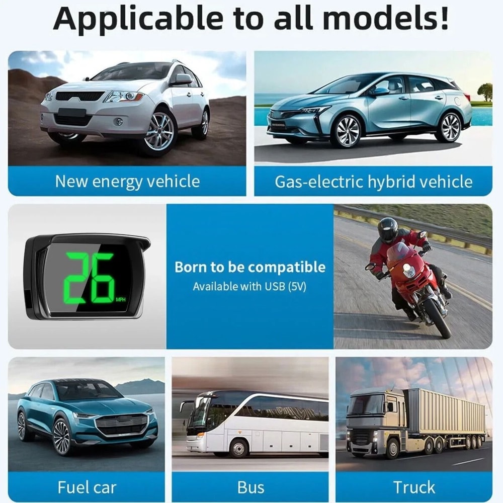 Universal GPS Speedometer HUD Head Up Display For Cars 7