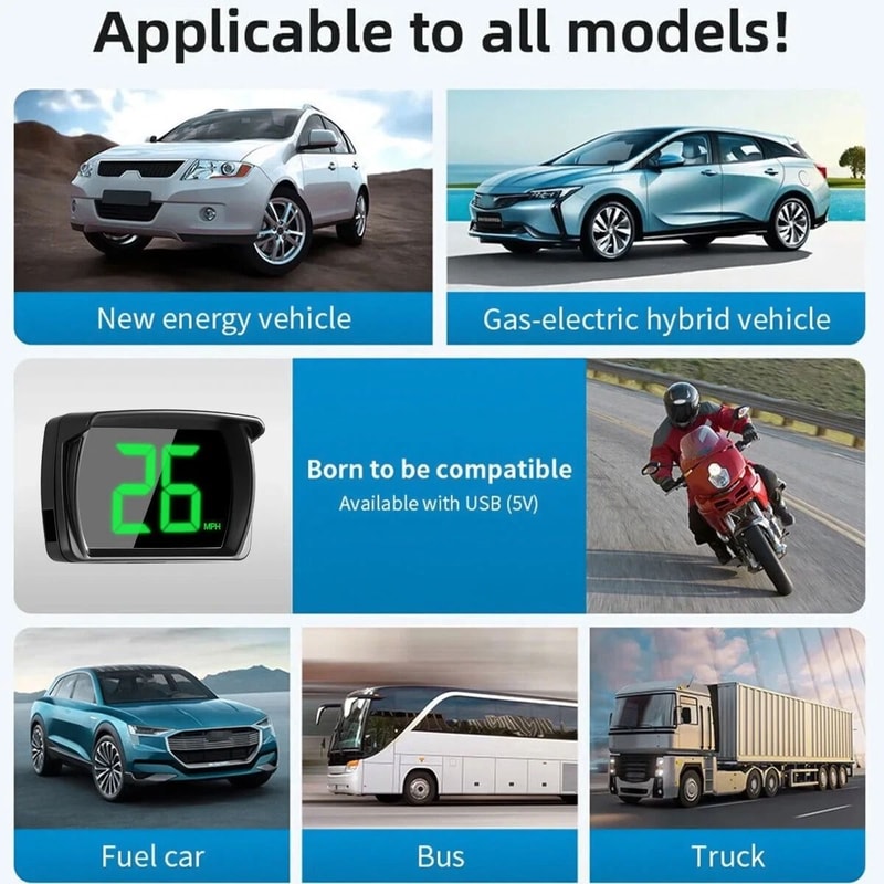 Universal GPS Speedometer HUD Head Up Display For Cars 7