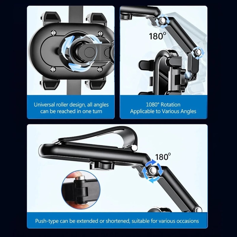 Rotating Sun Visor Car Phone Holder Retractable Universal Mount 3