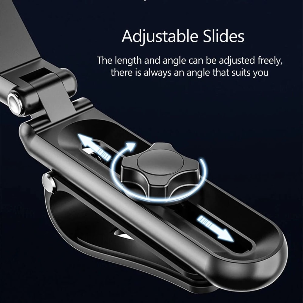 Rotating Sun Visor Car Phone Holder Retractable Universal Mount 5