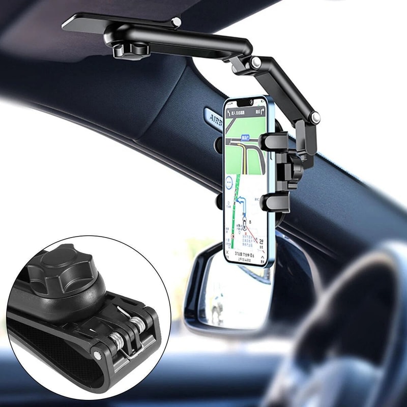 Rotating Sun Visor Car Phone Holder Retractable Universal Mount 8