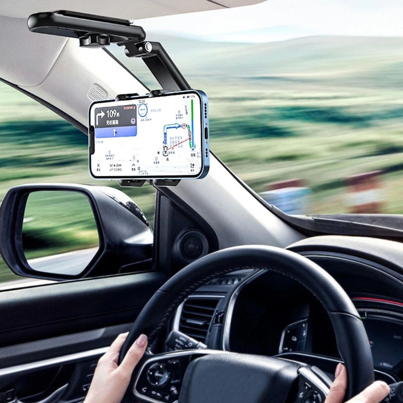 Rotating Sun Visor Car Phone Holder Retractable Universal Mount 9