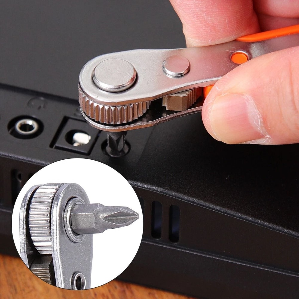 Compact Right Angle Screwdriver Ratcheting 90 Degree Hex Bit Set 3