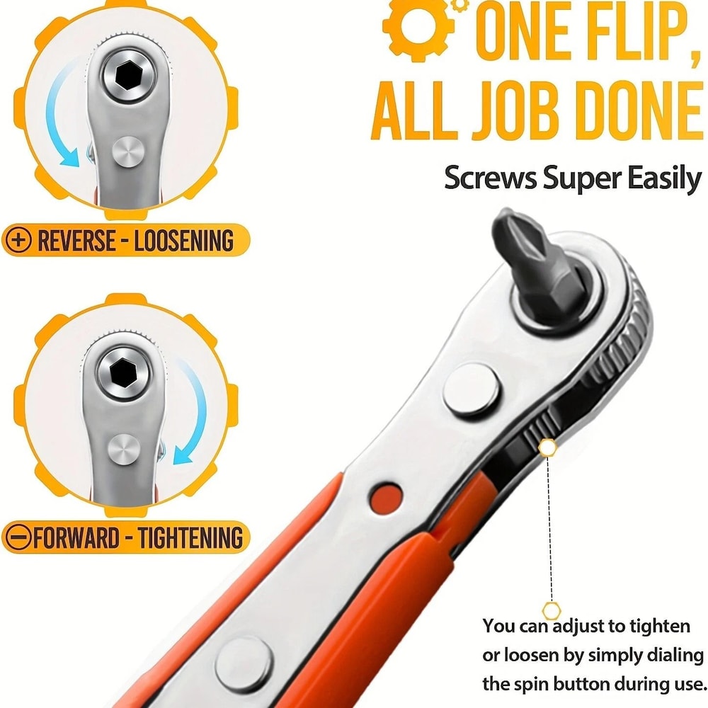 Compact Right Angle Screwdriver Ratcheting 90 Degree Hex Bit Set 10