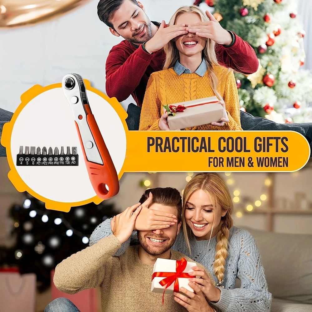 Compact Right Angle Screwdriver Ratcheting 90 Degree Hex Bit Set 4