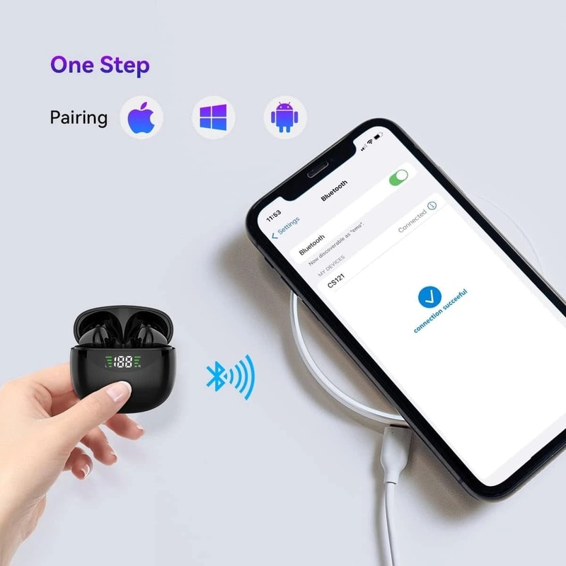 Bluetooth Earbuds Noise Cancelling Wireless Headset Waterproof TWS For Trucker 1