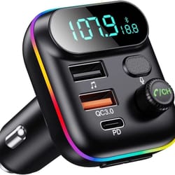bluetooth fm transmitter car adapter, usb radio, hands free music player
