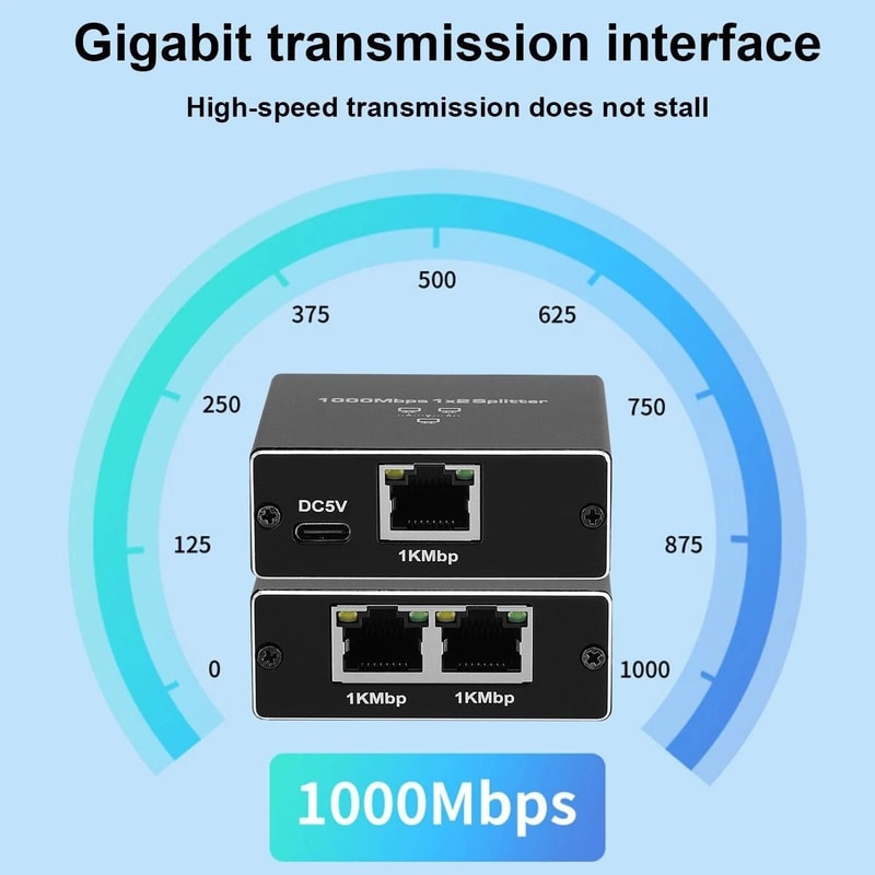 RJ45 Gigabit Ethernet Splitter LAN Adapter 9