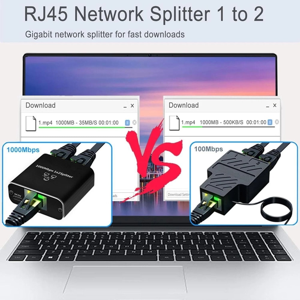 RJ45 Gigabit Ethernet Splitter LAN Adapter 13