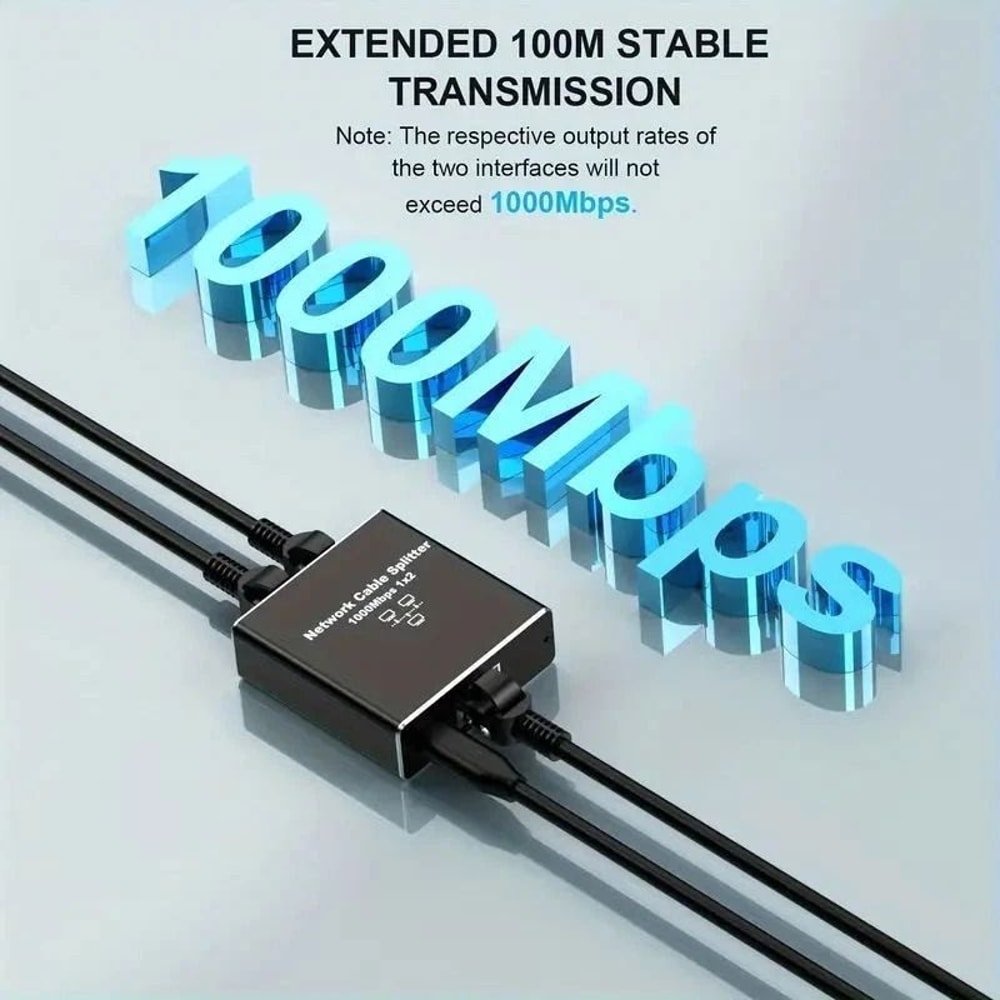 RJ45 Gigabit Ethernet Splitter LAN Adapter 1