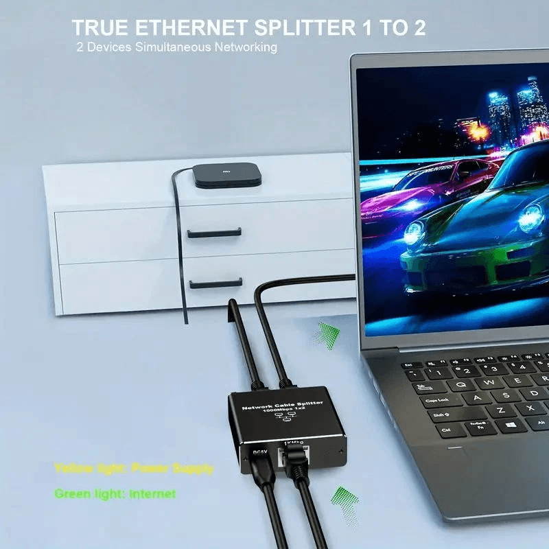 RJ45 Gigabit Ethernet Splitter LAN Adapter 3