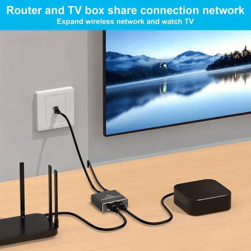 RJ45 Gigabit Ethernet Splitter LAN Adapter 4