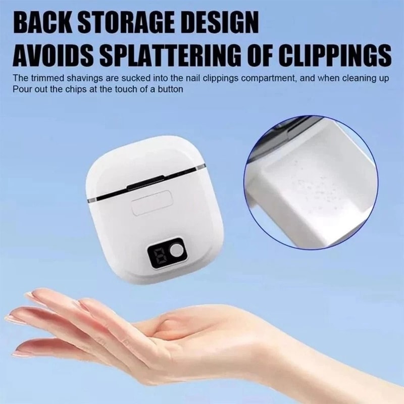 Electric Nail Clipper With LED Light USB Rechargeable Automatic Nail Trimmer 4