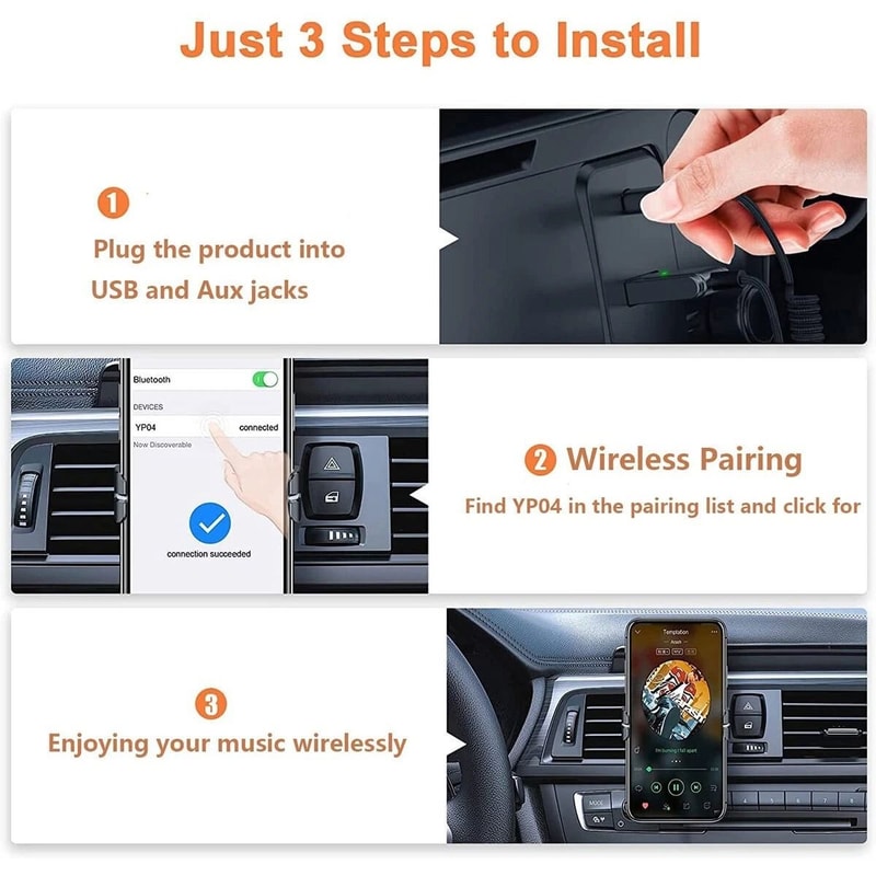 Bluetooth Adapter With Microphone For Car And Home Audio 3