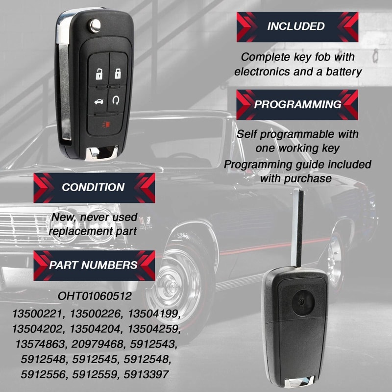 GMC Terrain Key Fob Remote Flip Key 5