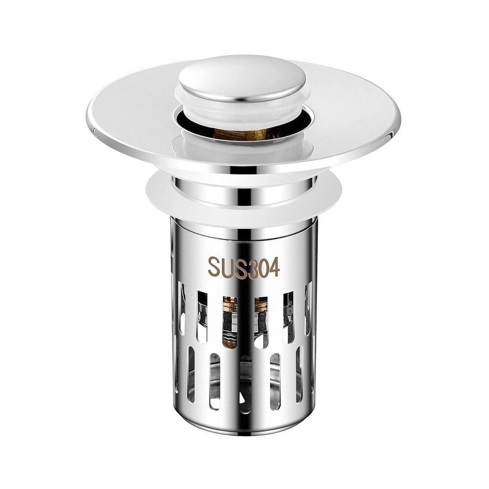 Universal Bathroom Sink Stopper With Pop Up Drain Strainer 1
