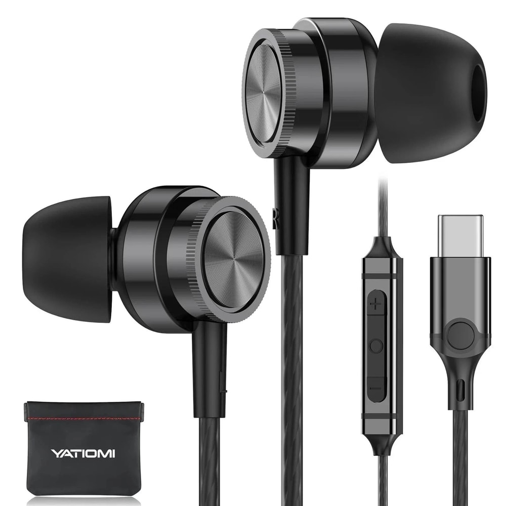 USB C Wired Earbuds With Mic For IPhone And Samsung Galaxy 0
