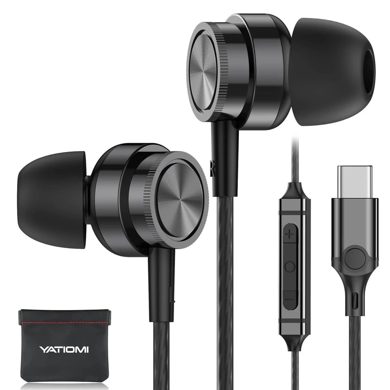 USB C Wired Earbuds With Mic For IPhone And Samsung Galaxy 0