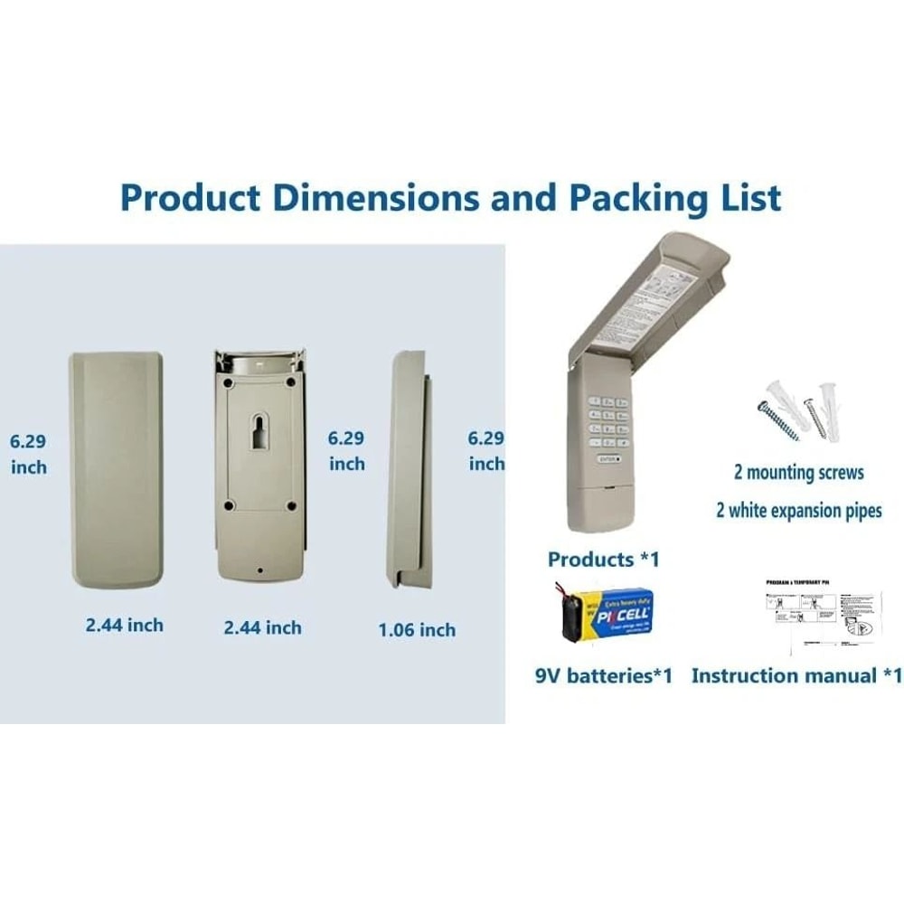 Universal Garage Door Opener Keypad Wireless Keyless Entry For Chamberlain LiftMaster 6