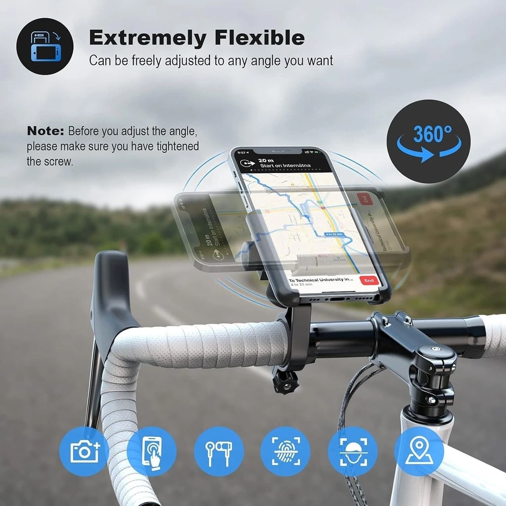 Bike Phone Mount 360 Rotatable Universal Handlebar Holder For Bicycle Motorcycle Scooter 2