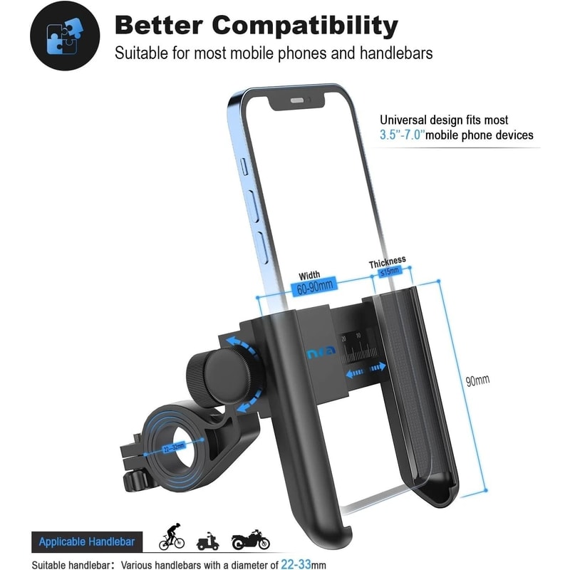 Bike Phone Mount 360 Rotatable Universal Handlebar Holder For Bicycle Motorcycle Scooter 4