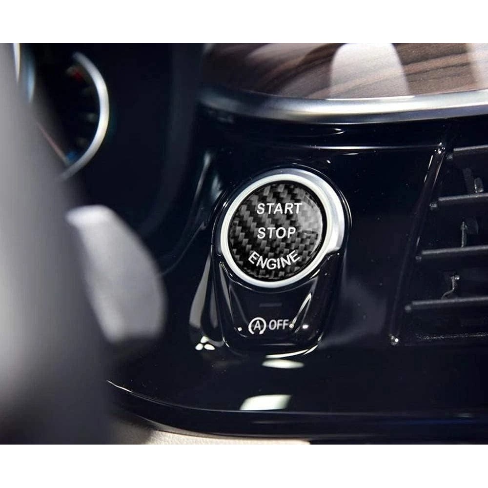BMW Push Start Button Cover In Gloss Black Carbon Fiber 3