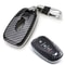Glossy Black Chevy Key Fob Shell Carbon Fiber Style Cover With Keychain 0