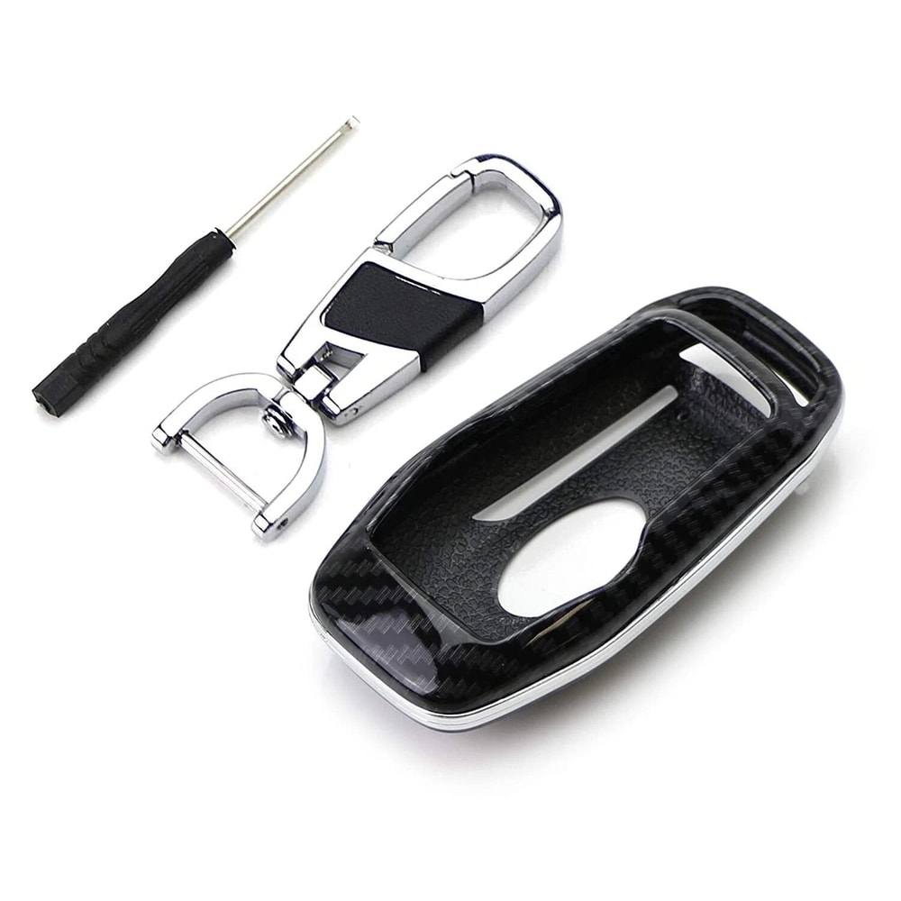 Glossy Carbon Fiber Key Fob Cover For Ford Lincoln Smart Key 0