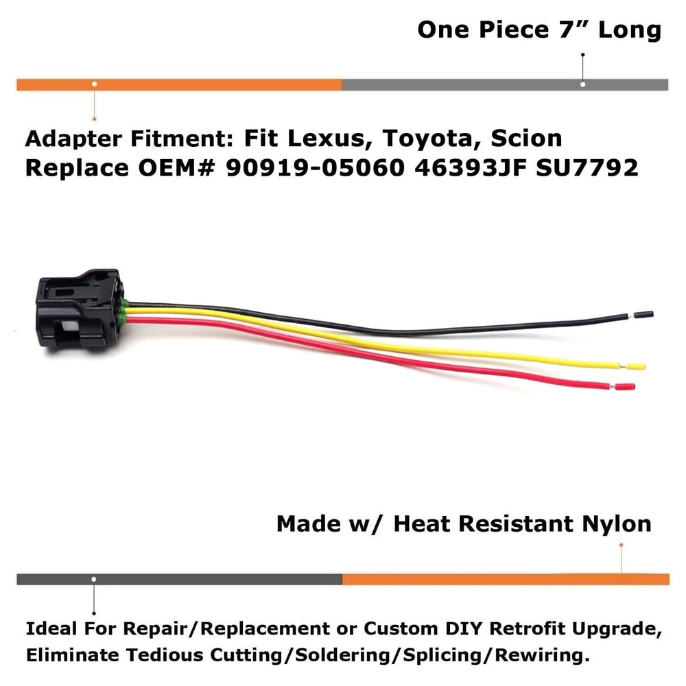 Camshaft Position Sensor Connector With Pigtail For Lexus Toyota Scion 3