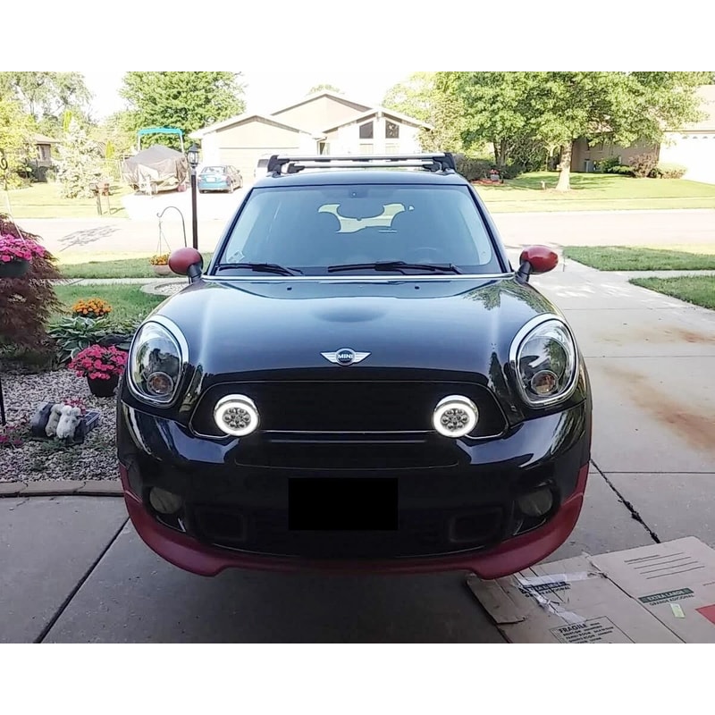 MINI Cooper LED Rally Lights With Halo DRL Ring Black 0