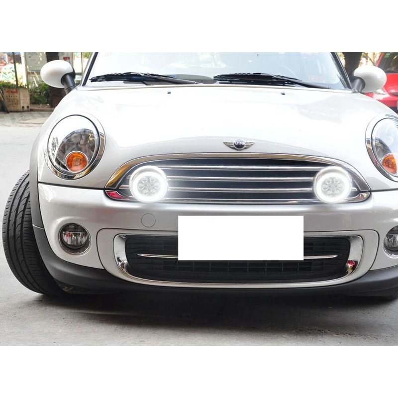 MINI Cooper LED Rally Lights With Halo DRL Ring Black 5