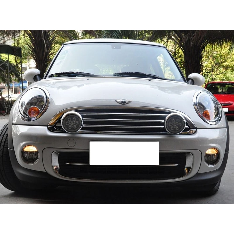 MINI Cooper LED Rally Lights With Halo DRL Ring Black 6