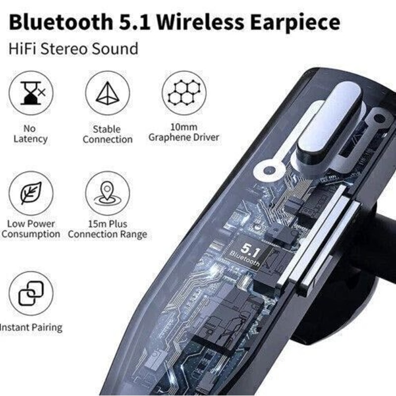 Trucker Bluetooth Headset With Mic Noise Cancelling Wireless Earpiece 10